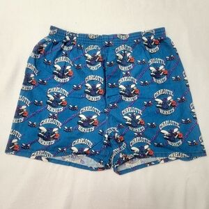 Vtg Charlotte Hornets Boxers AOP Underwear Shorts Made USA 90s Hip Hop M 34-36